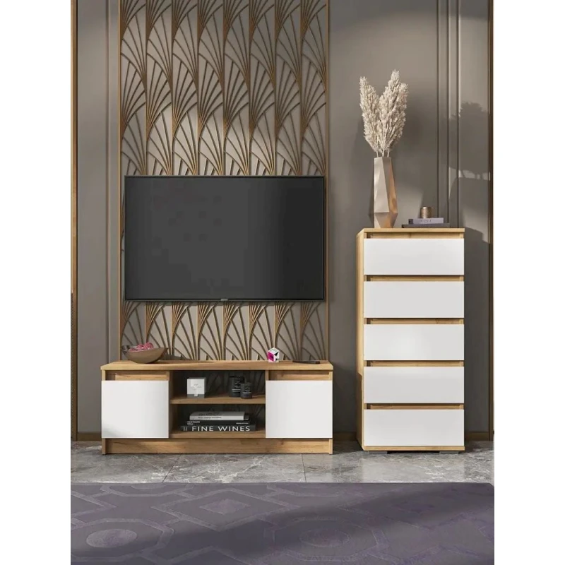 TV üçün tumba 3563_LETNEWPicWhZol, LDSP, rəngbərəng, 40x36x114 sm