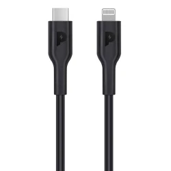 USB кабель Powerology Type-C to Lightning Cable 2M PD 20W - Black