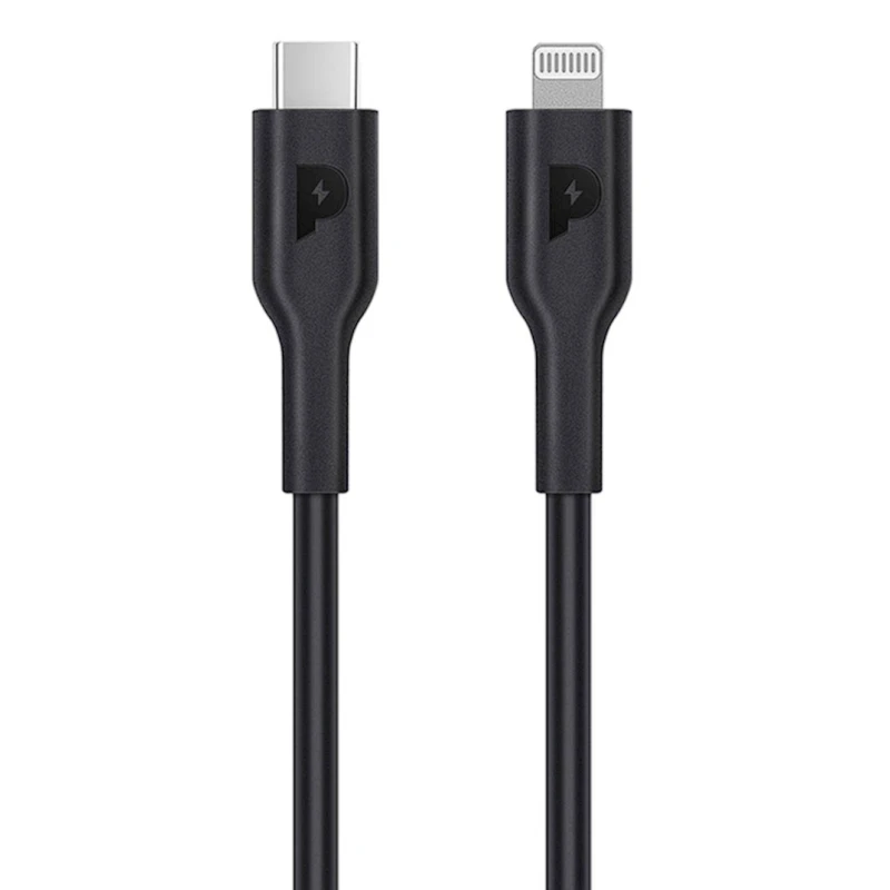 USB кабель Powerology Type-C to Lightning Cable 2M PD 20W - Black USB кабель Powerology Type-C to Lightning Cable 2M PD 20W - Black