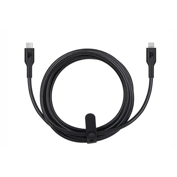 USB кабель Powerology Type-C to Lightning Cable 2M PD 20W - Black USB кабель Powerology Type-C to Lightning Cable 2M PD 20W - Black