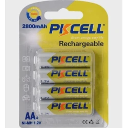 Перезаряжаемая батарея PKCELL Ni-MH AA 1.2V 2800mAh, 4 шт