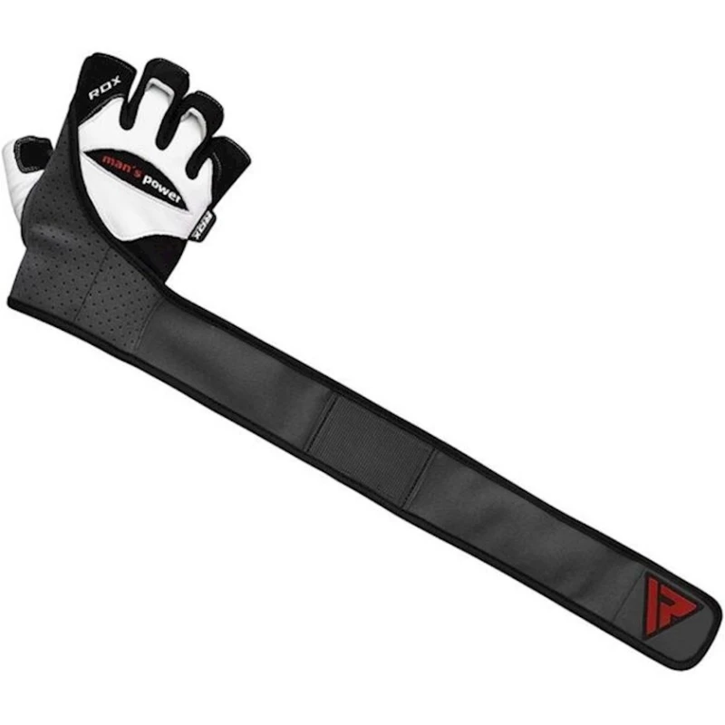 Ağır atletika üçün əlcəklər RDX WGL-L1W, S ölçü, qara/boz/ağ