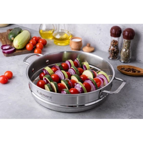 Мантоварка Kukmara stm402603sbg, нержавеющая сталь, с 3 сетками, серебристая, 4 л Мантоварка Kukmara stm402603sbg, нержавеющая сталь, с 3 сетками, серебристая, 4 л