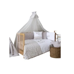 Навес для детской кроватки Funna baby Paris Pyjama, 5 м, тюль, белый/бежевый