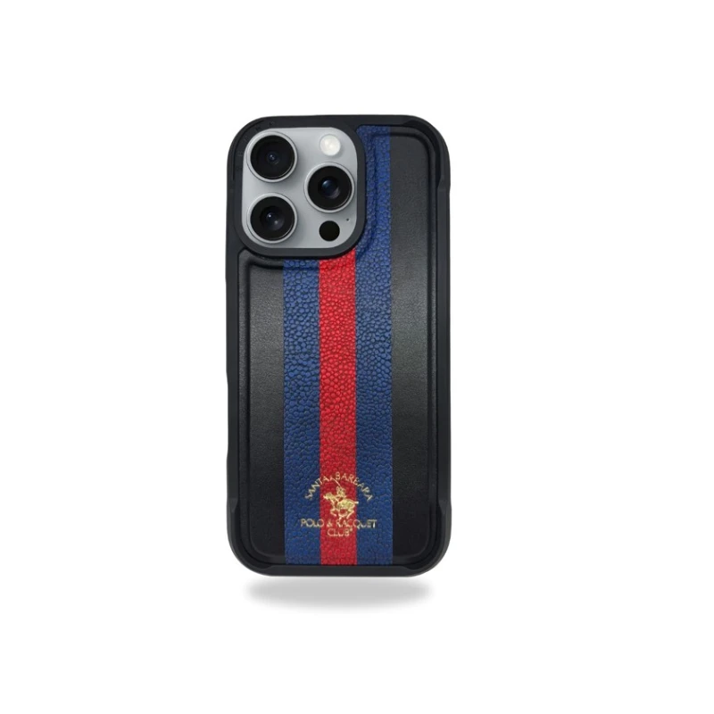 Чехол Santa Barbara Polo&Racquet Club Barton Series для Apple iPhone 16 Pro, Blue & Red
