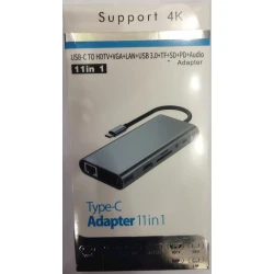 Адаптер Type-C 11 in 1, BYL-2110