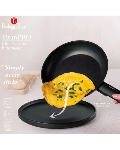 Qazan və tava dəsti Berlinger Haus Leonardo Collection BH-8050, 10 parça, alüminium, üçqatlı yapışmayan titan örtük, tünd qırmızı