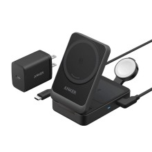 Simsiz şarj cihazı Anker MagGo Wireless Charging Station 3-in-1, Qara - 194644157159
