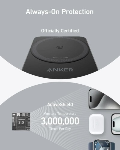 Simsiz şarj cihazı Anker MagGo Wireless Charging Station 3-in-1, Qara - 194644157159