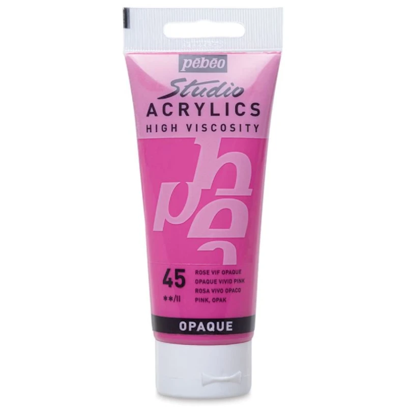 Краска акриловая Pebeo Studio Acrylics 45 Ярко-розовый Непрозрачный 100 мл