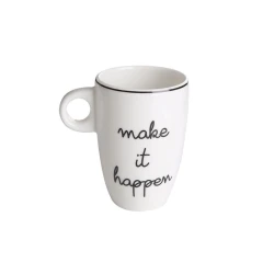 Кружка Porland Hope, 220 мл, фарфор, белая/серебристая, товар в ассортименте