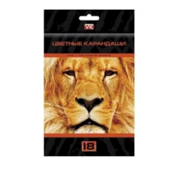 Набор цветных карандашей Гамма Дикие звери 18309, 18 цветов