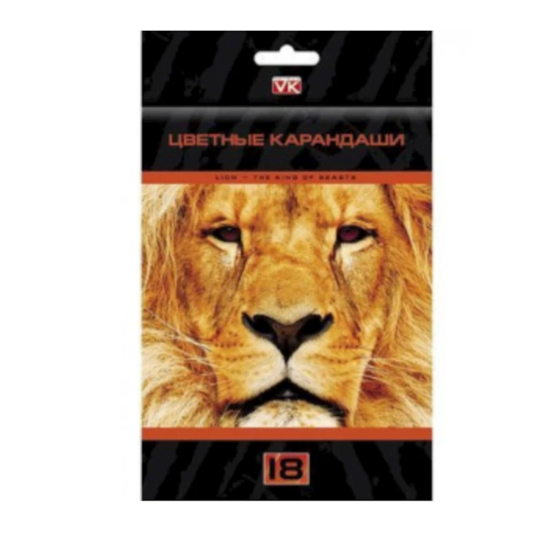 Набор цветных карандашей Гамма Дикие звери 18309, 18 цветов