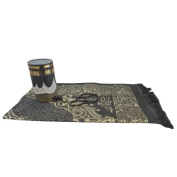 Hədiyyə dəsti Mercan 20005, (namaz xalçası 110x70 sm + təsbeh), pambıq, qara