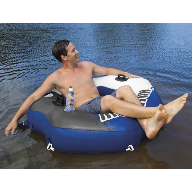 Надувной круг-кресло Intex River Run 58854, синий, 130x126 см Надувной круг-кресло Intex River Run 58854, синий, 130x126 см