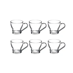 Набор чашек для капучино Bormioli Rocco Oslo 6 шт, 220 мл, закаленное стекло, прозрачный