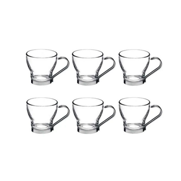 Набор чашек для капучино Bormioli Rocco Oslo 6 шт, 220 мл, закаленное стекло, прозрачный Набор чашек для капучино Bormioli Rocco Oslo 6 шт, 220 мл, закаленное стекло, прозрачный
