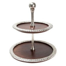 İkimərtəbəli etajer Hom-me Lignum, 30.48x35.56 sm, taxta/metal, Qəhvəyi