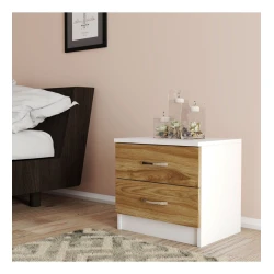 Тумба Art Mebel Art_tumba_48, ламинат, белая/вотан, 45x45x45 см