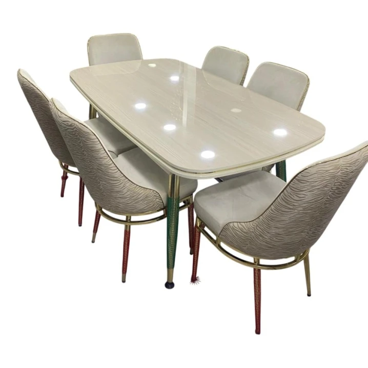 Yemək masası və stul dəsti SR-10, krem/qızılı