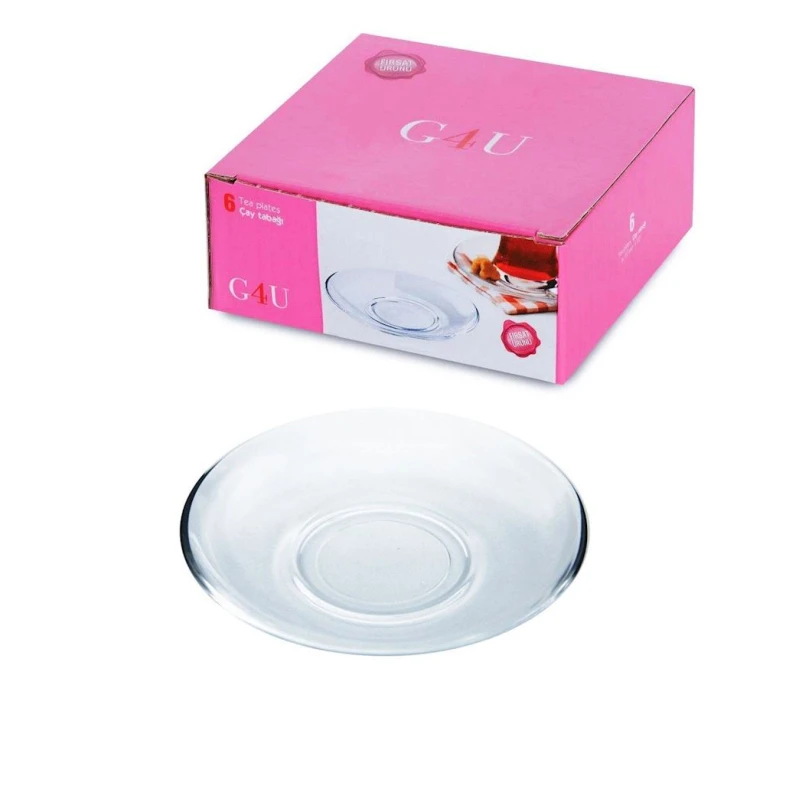 Набор блюдец Paşabahçe Glass4you, стекло, прозрачный, 6 шт Набор блюдец Paşabahçe Glass4you, стекло, прозрачный, 6 шт