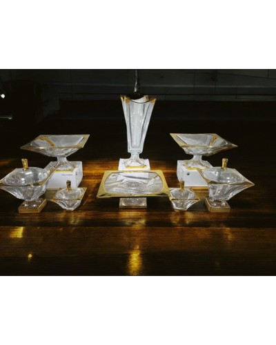 Dəst - meyvə qabı, vaza, konfet qabı, tort üçün qab sweet-maxi-LT-02, şüşə, 35/25/15/8 sm, 8 ədəd