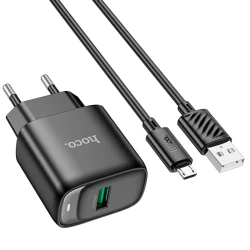 Сетевое зарядное устройство Hoco C140A QC3.0 18W + MicroUSB Cable Black Сетевое зарядное устройство Hoco C140A QC3.0 18W + MicroUSB Cable Black