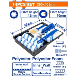 Набор из валиков, малярной ванночки и кисти Wadfow WCB3H13 Набор из валиков, малярной ванночки и кисти Wadfow WCB3H13