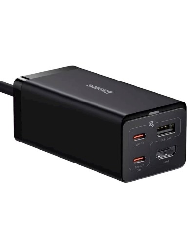 Paylayıcı Baseus GaN5 Pro Desktop Fast Charger 1U+2C+HDMI 67W with 1.5 m power cord EU (CCGP110201) Black