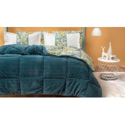 Yataq dəsti Yataş Diamond Triola, yorğan 195x215 sm, mələfə 160x200 sm, yastıq üzü 50x70 sm 2 əd, ikinəfərlik, pambıq/poliester, Yeşil