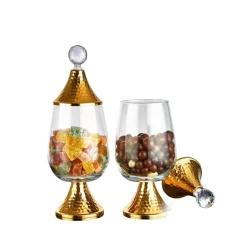 Şirniyyat qabı KQ-1928, 1 əd, qızılı/şəffaf