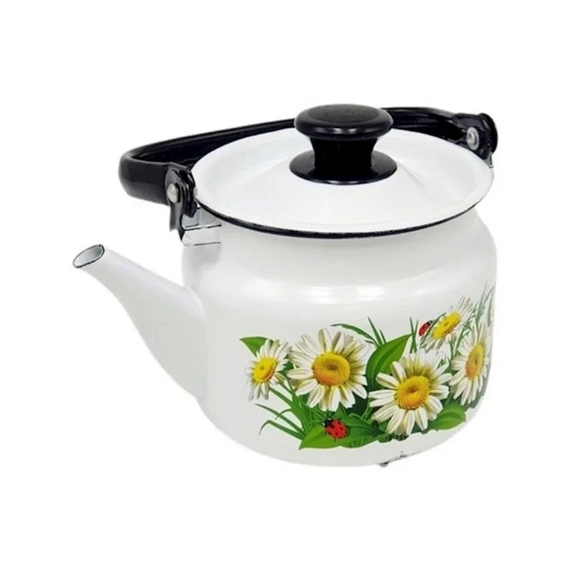 Чайник для кипячения воды Керченская эмаль, 2000 мл, эмалированная сталь, белый Чайник для кипячения воды Керченская эмаль, 2000 мл, эмалированная сталь, белый