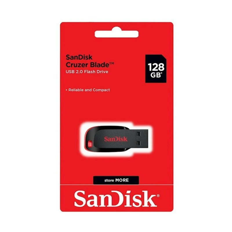 Fləş kart SanDisk Cruzer Blade USB 2.0 128 GB Red Fləş kart SanDisk Cruzer Blade USB 2.0 128 GB Red