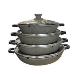 Böyük tava dəsti, qranit, yanmayan örtük, qəhvəyi, 32/36/40/44 sm, 4 parça