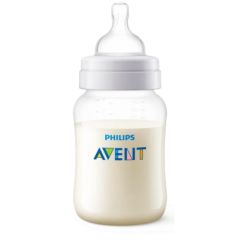 Бутылочка Philips AVENT Anti-colic SCY103/01, полипропилен/силикон, прозрачный, 260 мл, 1+ мес Бутылочка Philips AVENT Anti-colic SCY103/01, полипропилен/силикон, прозрачный, 260 мл, 1+ мес