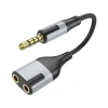 Audio kabel Borofone Cable Bl19 Creator 2in1 - Jack 3.5mm Male To 2xJack 3.5mm Female - 15cm Black