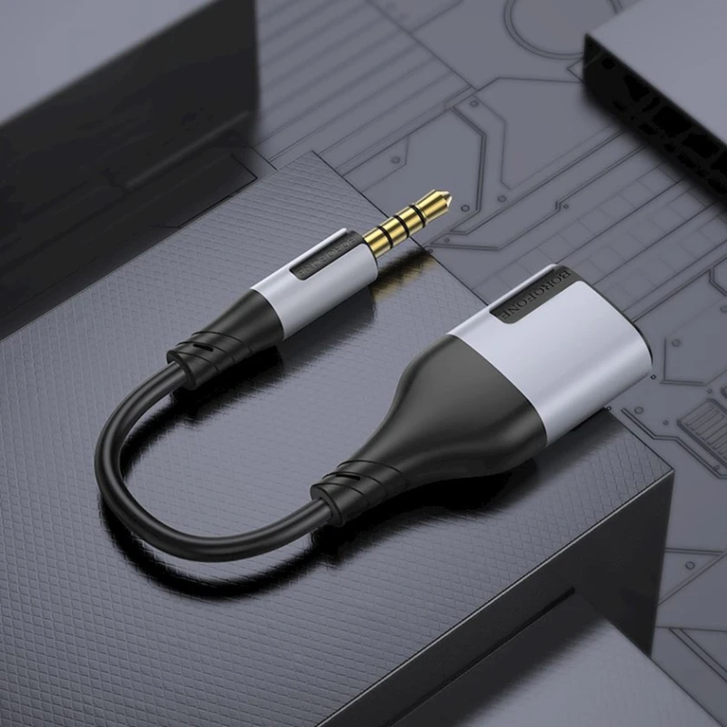 Audio kabel Borofone Cable Bl19 Creator 2in1 - Jack 3.5mm Male To 2xJack 3.5mm Female - 15cm Black