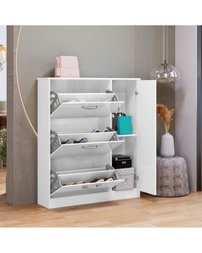 Ayaqqabı üçün tumba Art Mebel 86, laminat, ağ, 130х50х30 sm