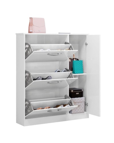 Ayaqqabı üçün tumba Art Mebel 86, laminat, ağ, 130х50х30 sm