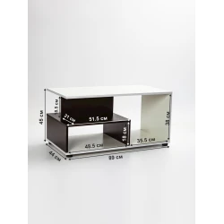 Журнальный стол Letta, коричневый/белый, ЛДСП, 89х44x45 см