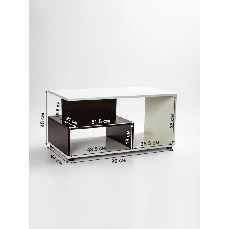 Журнальный стол Letta, коричневый/белый, ЛДСП, 89х44x45 см Журнальный стол Letta, коричневый/белый, ЛДСП, 89х44x45 см