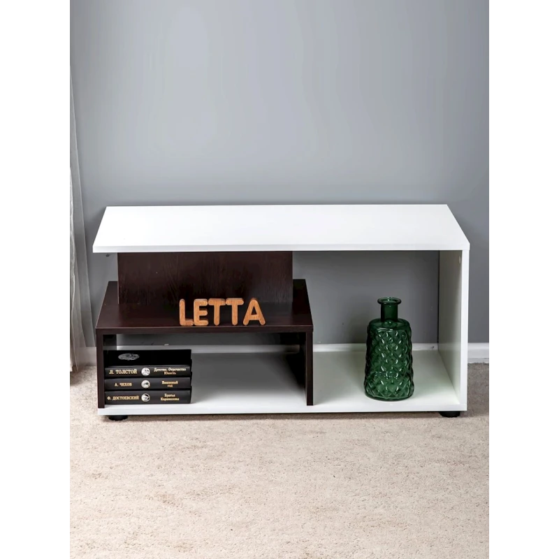 Журнальный стол Letta, коричневый/белый, ЛДСП, 89х44x45 см Журнальный стол Letta, коричневый/белый, ЛДСП, 89х44x45 см