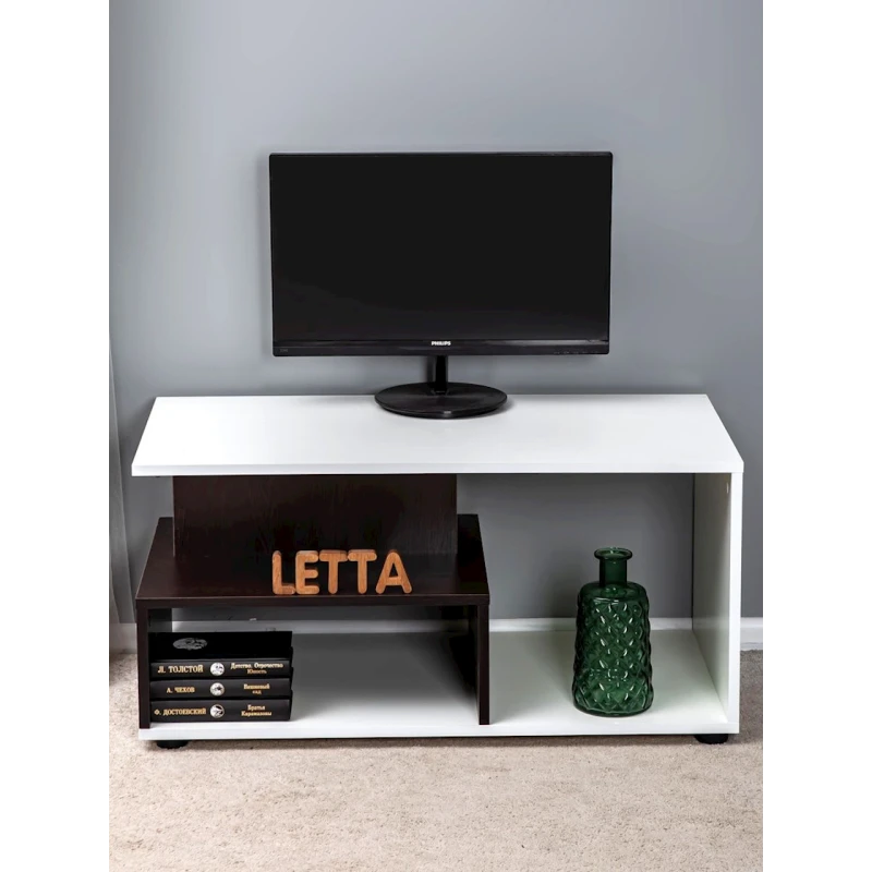 Журнальный стол Letta, коричневый/белый, ЛДСП, 89х44x45 см Журнальный стол Letta, коричневый/белый, ЛДСП, 89х44x45 см