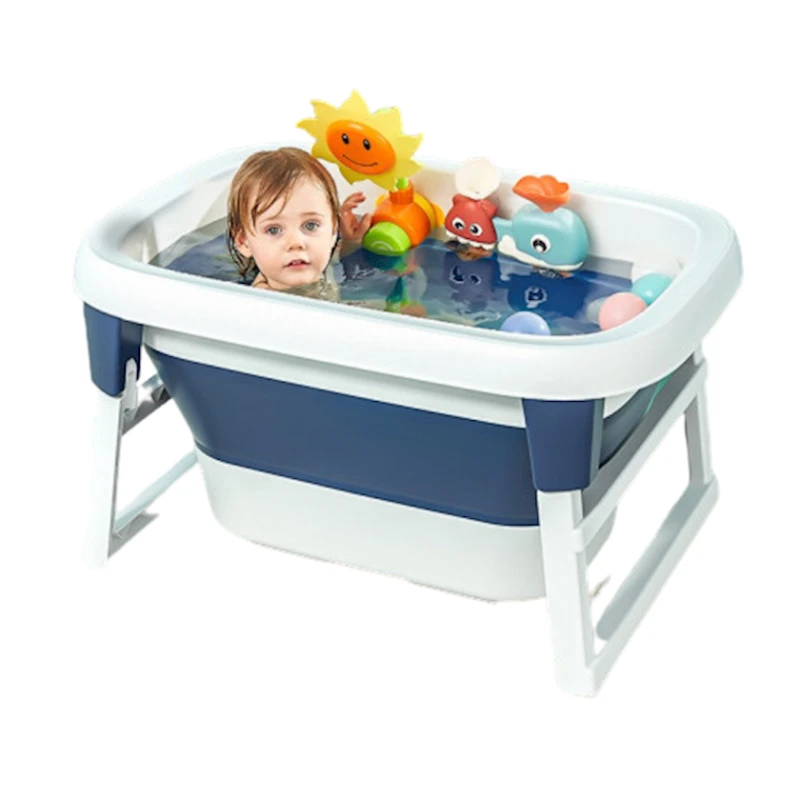 Детская глубокая ванночка, синий