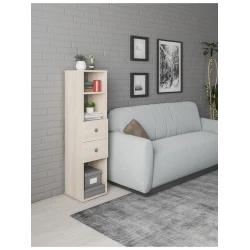 Stellaj 3563_StellajUyutDubWhite, 31x30x116.6 sm, LDSP, ağ