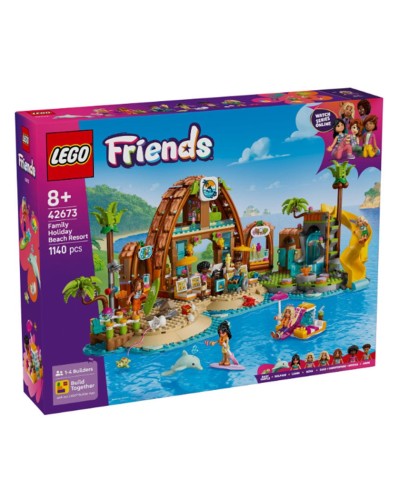 Konstruktor LEGO Friends Family Vacation Beach Resort 42673, 8+ yaş, 1140 element