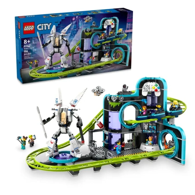Konstruktor LEGO City Robot World Roller-Coaster Park 60421, 986 parça, 8 yaşdan