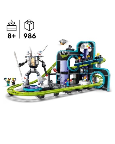 Konstruktor LEGO City Robot World Roller-Coaster Park 60421, 986 parça, 8 yaşdan