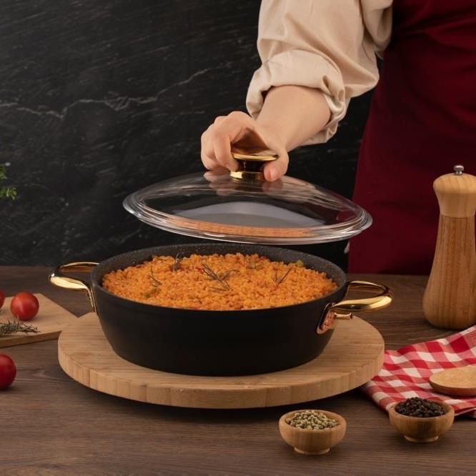 Qazan Ozlife Karniyarik, qranit, qara, 28 sm, 5 l Qazan Ozlife Karniyarik, qranit, qara, 28 sm, 5 l