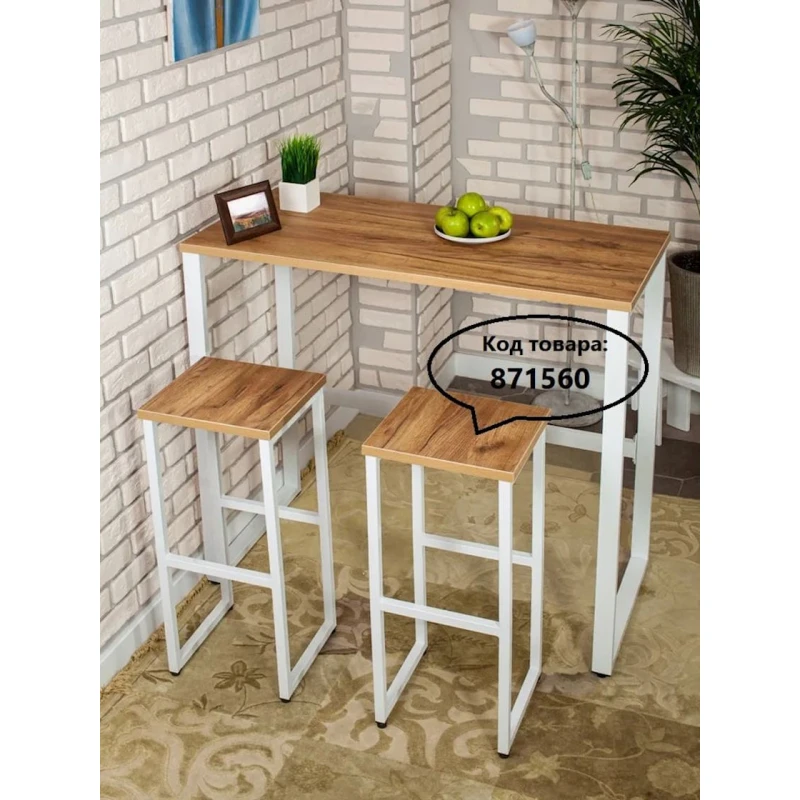 Барная стойка 3563_LoftBarStolWVotan, 90x40x110 см, ЛДСП, коричневая